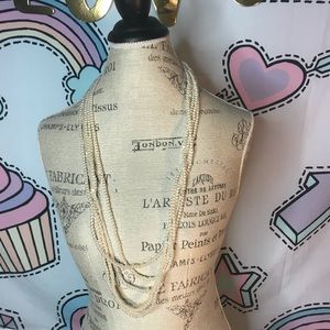 Long Layered Faux Pearl Necklace